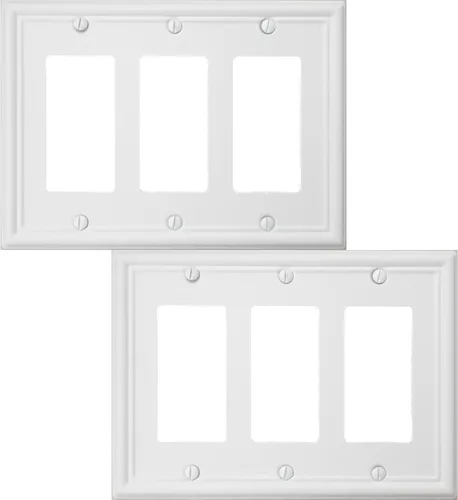Vista 17 de OKAWYC Cubierta Individual de Interruptor de Luz en Blanco Luca Placa de Pared de Metal, Paquete de 4 Blanco 1 Gang, Cubierta de Interruptor de Luz