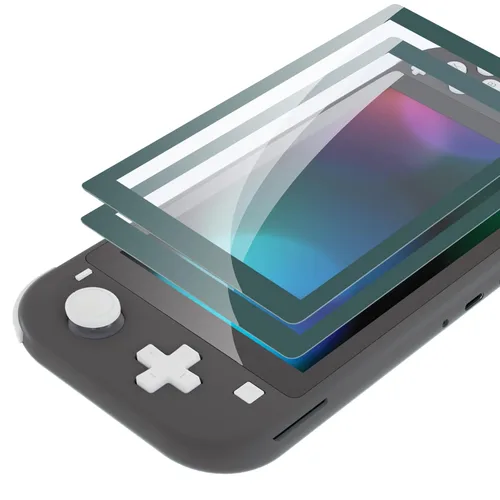 Vista 19 de eXtremeRate Protector de pantalla de vidrio templado 9H para Nintendo Switch Lite, paquete de 2, 0.020 in de grosor, 99.9% de transparencia, fácil