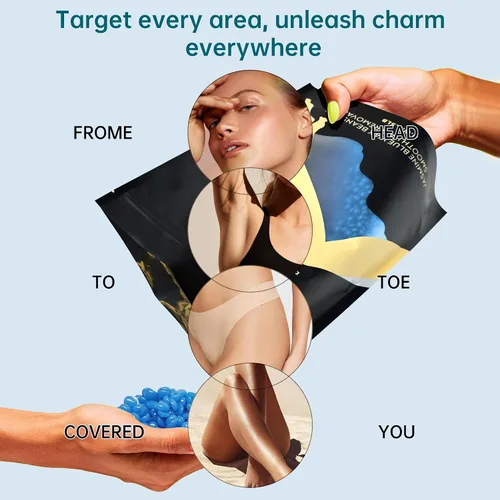 Vista 6 de Lifestance Kit de cuentas de cera de 2.5 libras, granos de cera dura de manzanilla para depilación facial de bikini brasileño, depilación sin dolor