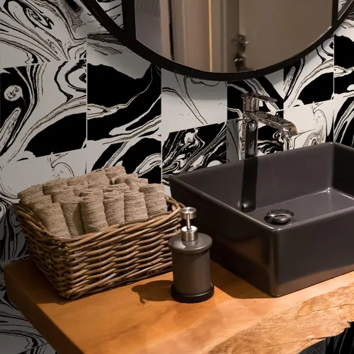 Vista 23 de 12 calcomanías mate para azulejos de pared, despegar y pegar, autoadhesivas, calcomanías de vinilo para azulejos de pared, adhesivo de PVC