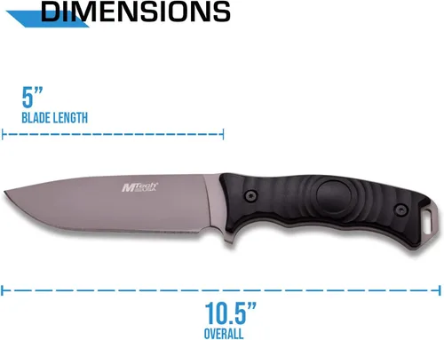 Vista 2 de MTech USA mt-20 – 70 C Fixed Blade cuchillo, gris titanio, mango negro, 10 pulgadas