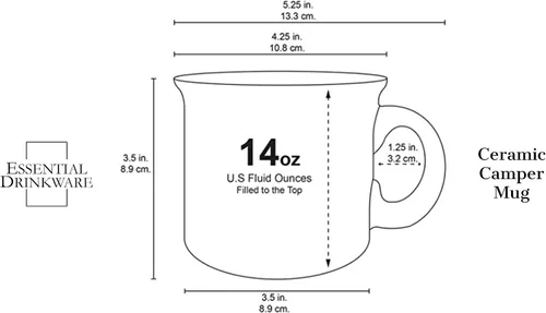 Vista 4 de Taza de café de cerámica de 14 onzas (juego de 4), color azul con acabado moteado, taza duradera de pared gruesa estilo campamento para exteriores