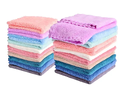 Vista 11 de Paños de microfibra para bebé de Kyapoo, paquete de 12 unidades, 12 x 12 pulgadas, coral, extra absorbentes y suaves para recién nacidos, bebés