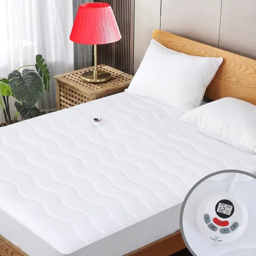 Vista 10 de VALUXE Protector de colchón térmico tamaño individual XL, 12 ajustes de calor, calentador de cama eléctrico Quilted Heating Pad, Single Control