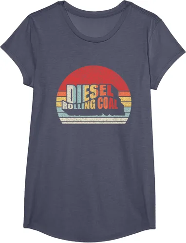 Vista 12 de Camiseta de camión diésel con motor diésel retro y divertido de carbón, Negro