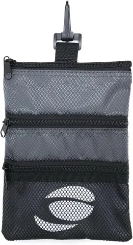 Vista 6 de Orlimar Bolsa de accesorios de golf desmontable, 3 bolsillos con cremallera para objetos de valor y accesorios de golf, se engancha a tu bolsa