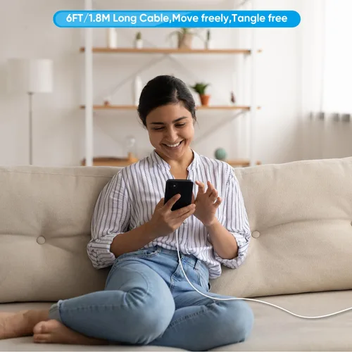 Vista 7 de Cable de carga rápida para iPhone [certificado MFi de Apple], paquete de 3 cables de carga de teléfono de 20 W, bloque de cargador USB C