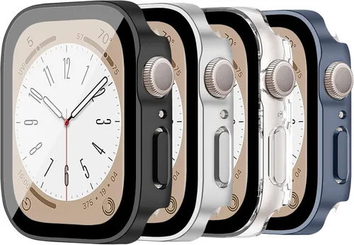 Vista 32 de Protección de Pantalla EIHAIHIS para Apple Watch Funda Serie 11 10 9 SE 8 7 6 5 4 40mm 44mm 41mm 45mm 42mm 46mm Vidrio Templado Impermeable PC