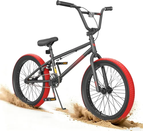 Vista 15 de KORIMEFA Bicicleta BMX Freestyle 18 20 pulgadas para niños y niños, bicicleta de trucos para 7-12 años, pernos Pro/Guro a elegir, marco de acero