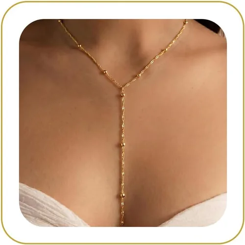 Vista 21 de Tewiky Layered Necklaces for Women Non Tarnish- Chunky 14k Gold Plated Herringbone/Snake/Rope/Box/Cuban Link Chain for Women Waterproof Layering