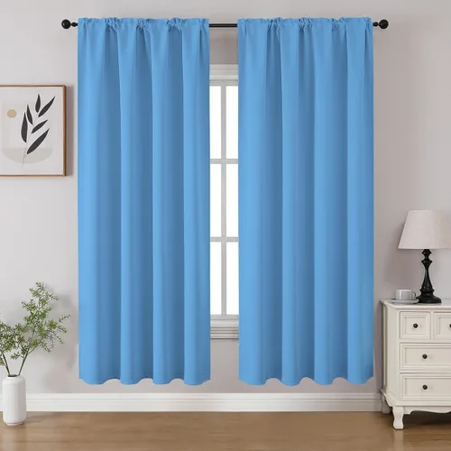 Vista 48 de CUCRAF - Cortinas opacas beige de 45 pulgadas, juego de 2 paneles con bolsillo para barra, cortinas para oscurecer dormitorios y sala de estar