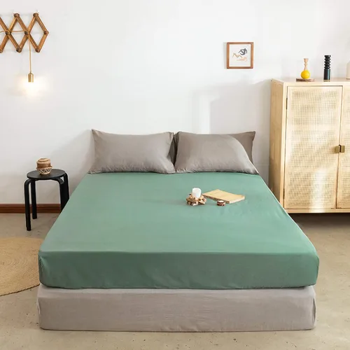 Vista 15 de FCLDESHOP Sábana bajera ajustable de algodón suave de color liso, protector de colchón antideslizante para habitación de huéspedes de hotel