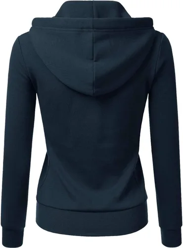 Vista 4 de DOUBLJU - Chaqueta ligera y delgada con capucha y cierre de cremallera para mujer, disponible en talla extragrande