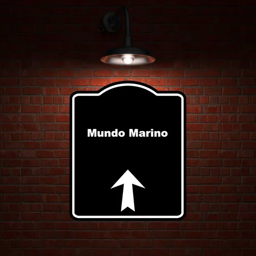 Vista 2 de Mundo Marino Spanish Black Sign Arrow Up Aluminum Composite Sign 20 x 24 inches
