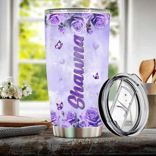 Vista 5 de Regalos personalizados de Beagle para mujeres, esposa, hija, mamá, niña, vaso de acero inoxidable aislado de 20 onzas, taza de viaje, taza de café