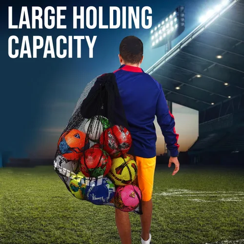 Vista 6 de VIZARI Bolsa de pelota de fútbol – Bolsa de equipo deportivo, bolsa de pelota de malla, bolsa de playa o bolsa de equipo de snorkel con correa