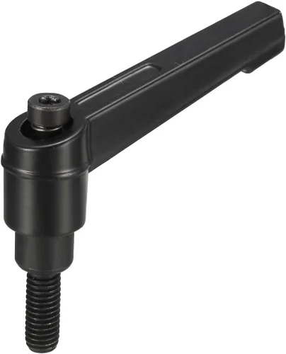 Vista 8 de uxcell M6 x 0.472 in Mango de palanca de sujeción ajustable Rosca Botón de trinquete macho roscado Perillas de bloqueo Manijas de tornillo giratorio