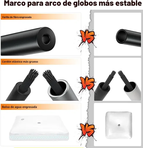 Vista 2 de Chamvis Kit de arco de globos, altura de 9 pies y 10 pies de ancho ajustable para arco de globos, soporte de guirnalda de arco, soporte