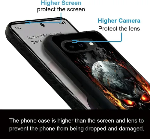 Vista 798 de Compatible con Google Pixel 4A 5G Mobile Case Creative Acrylic Panel trasero Silicona Protección Grip especialmente diseñado para Google Pixel 4A 5G