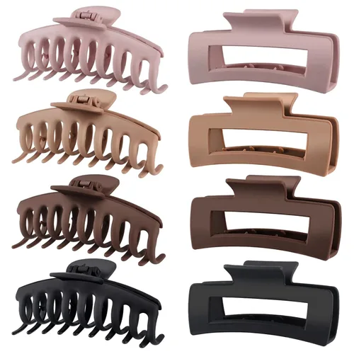 Vista 15 de TOCESS Paquete de 8 pinzas grandes para el cabello para mujer, pinzas grandes para cabello fino y grueso, rizado, agarre fuerte de los años 90, 4.33