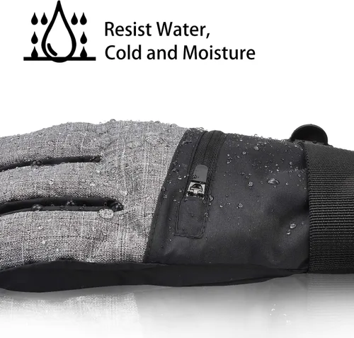 Vista 4 de Solaris Guantes de esquí impermeables para hombres y mujeres, guantes de invierno cálidos y acogedores 3M Thinsulate para esquí, snowboard, pala