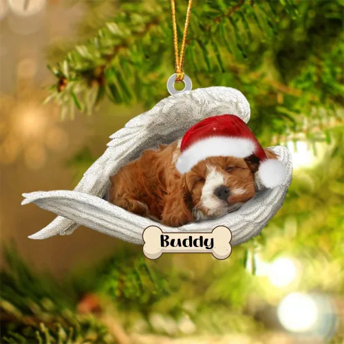 Vista 78 de Afghan Hounds - Adorno de Navidad con alas de ángel durmiente, recuerdo personalizado para perros 2024, adorno de forma acrílica, regalos
