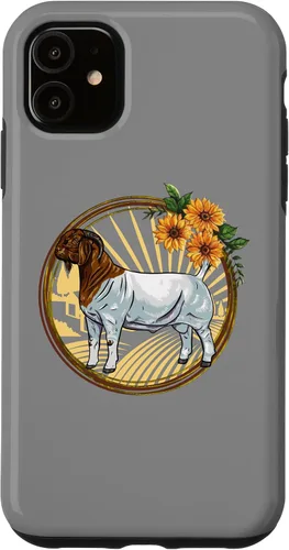 Vista 5 de Funda con borde de girasol para iPhone 15 Meat Goat Boer Buck