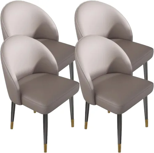 Vista 24 de YVYKFZD Juego de sillas de comedor, silla de comedor de cuero con respaldo curvo, sillas de cocina sin brazos, silla auxiliar tapizada cómoda