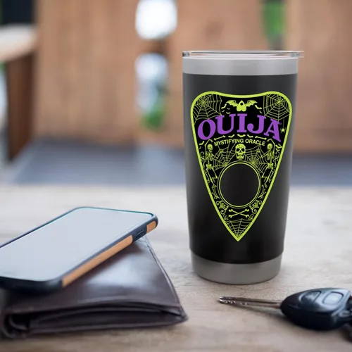Vista 7 de Ouija Vaso aislado de acero inoxidable Planchette de Halloween