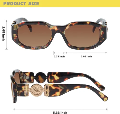 Vista 4 de mosanana Gafas de sol rectangulares de moda para mujeres y hombres Model-TRACER