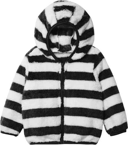 Vista 3 de JEATHA Chaqueta de forro polar con capucha para bebés y niñas con cremallera
