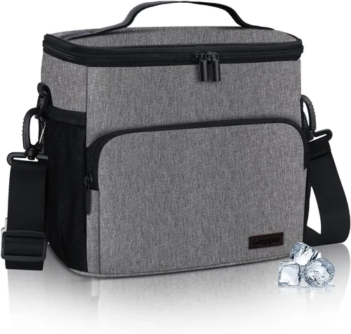 Vista 10 de Gloppie Fiambrera para hombres Bolsa de almuerzo para mujeres, a prueba de fugas almuerzo refrigerador bolsa negro gran almuerzo térmica