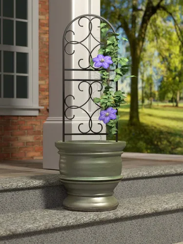 Vista 2 de Panacea 84490 Scroll Pot Trellis - Enrejado, 36 pulgadas, negro