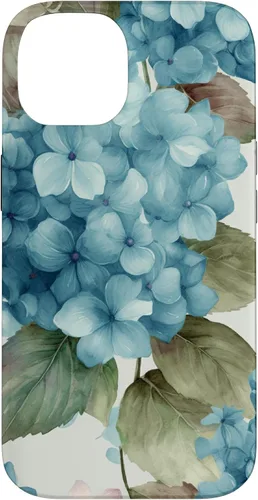 Vista 4 de Watercolor Shabby Chic Blue Hydrangeas Flower Case for iPhone 17