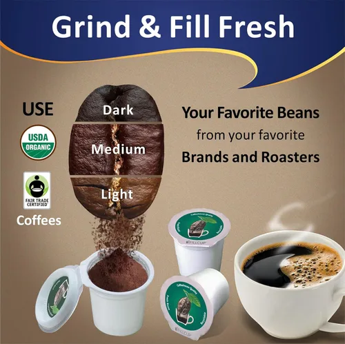 Vista 4 de 48 cápsulas iFillCup – Llena tu café favorito, se adapta a todas las cafeteras K Cup, ahorra cientos de dólares, el filtro DeepBrew tiene capacidad