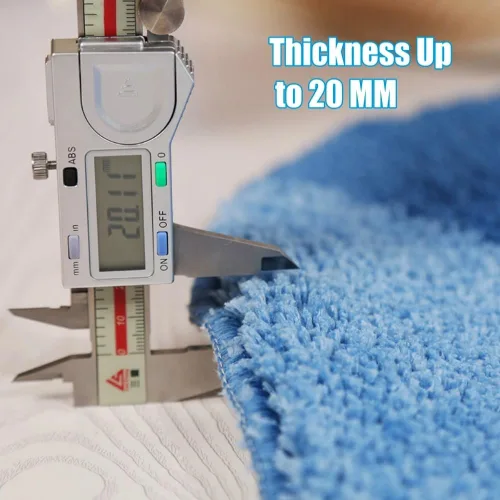 Vista 4 de IcosaMro Alfombra de baño azul con diseño de ballena, bonita alfombra antideslizante, lavable, de microfibra, absorbente de agua, alfombra de piso