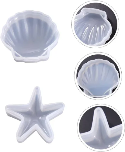Vista 7 de Anneome Moldes de silicona únicos para caracolas de estrella de mar, seguros para hacer jabón de bricolaje para decoración