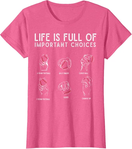 Vista 71 de Tipos de béisbol Pitches Life Choices Jugador Camiseta