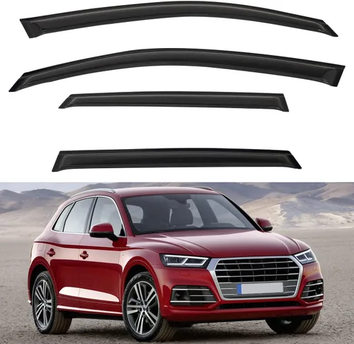 Vista 30 de Paquete de 4 viseras acrílicas adhesivas para ventanas delanteras y traseras, con protección contra humo, sol, lluvia, compatibles con 91-01