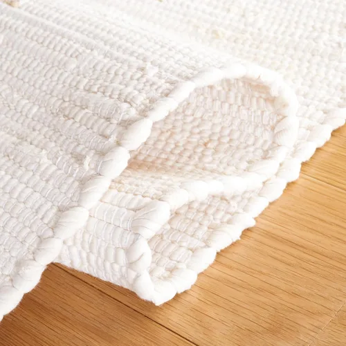 Vista 5 de SAFAVIEH Colección Montauk - Alfombra decorativa, 2 pies 3 pulgadas x 5 pies, color beige con flecos de algodón hecho a mano, ideal para zonas