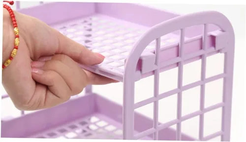 Vista 6 de Alipis Plastic Storage Shelf Organizer for Bathroom and Kitchen Easy to Install Desktop Rack for Toiletries Fruits and Vegetables