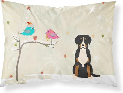 Vista 120 de Caroline's Treasures BB2515PILLOWCASE Between Friends Appenzeller Sennenhund - Funda de almohada de tela estándar, ligera, súper suave, fácil