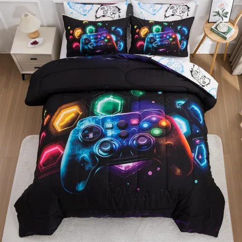 Vista 20 de Aimuan Gamer Gaming Juegos de Ropa de Cama Juegos de Edredón 3D Gamepad para Niños Consola de Juegos Botones de Acción Novedoso Controlador de Juego
