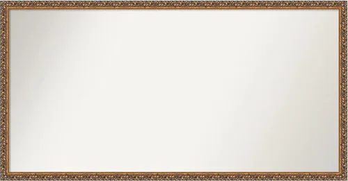 Vista 218 de Amanti Art Espejo de baño de bronce para sobre fregadero, 29 x 19 pulgadas, espejo rectangular de bronce antiguo, marco de madera tradicional