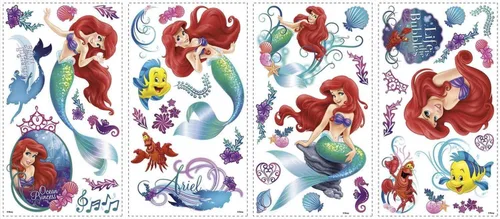 Vista 4 de RoomMates RMK2347SCS - Calcomanías de pared para despegar y pegar con diseño de Ariel, La Sirenita