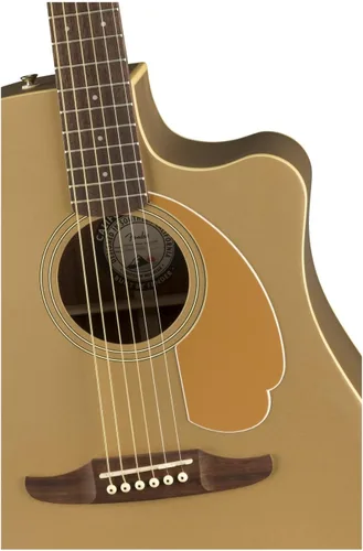 Vista 3 de Fender Redondo Player - Guitarra acústica, con garantía de 2 años, bronce satinado, diapasón de nogal