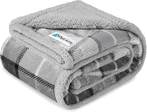 Vista 20 de PetAmi - Manta impermeable para perros medianos, cachorros, gatos pequeños Manta de forro polar suave para mascotas para sofá Cubierta gruesa