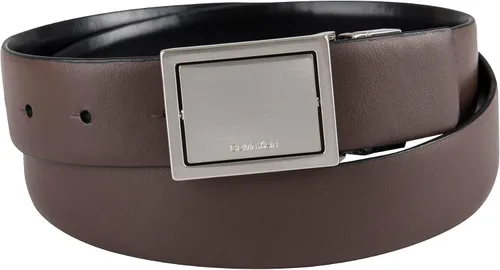 Vista 3 de Calvin Klein Cinturón de vestir con hebilla de placa moderna reversible dos en uno para hombre