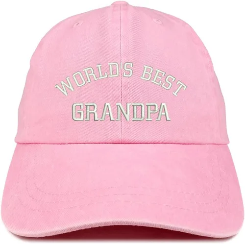 Vista 10 de World 's Best Grandpa bordado Pigmento teñido de perfil bajo algodón Cap Negro
