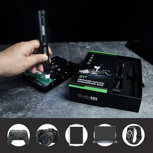 Vista 8 de Mini destornillador eléctrico, JAKEMY destornillador de potencia de par ajustable de doble modo, destornillador de precisión magnético inalámbrico
